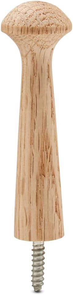 Woodpeckers Oak Wooden Shaker Pegs 3-inch, Pack of 50 Wooden Wall Hooks, Wood Hooks for Hanging Shaker Peg Rail and DIY Coat/Hat/Towel Hook