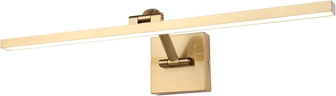 Hard-Wired Picture Lights 23.62 Inch Dimmable LED Wall Art Lighting 14W,2700K, Warm WhiteModern Brass Gallery Light Poster Lights Adjustable Swing Arm Picture Frame Light for Display Art Work