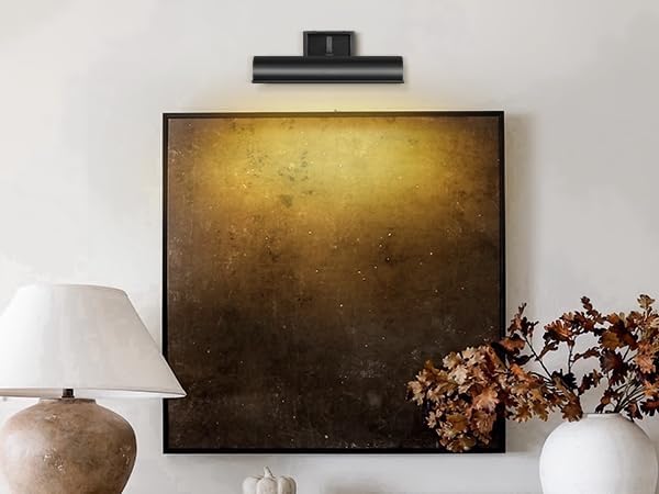 Modern 12in Bronze Picture Lights for Wall Hardwired, Black Picture Light Adjustable Picture Frames Lights Horizontal Wall Sconce for Painting, Artwork, Gallery, Bookcase Includes Bulbs