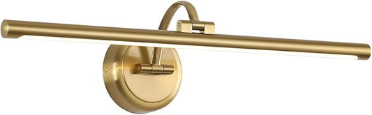 Hard-Wired Picture Lights 23.62 Inch Dimmable LED Wall Art Lighting Modern Brass Gallery Light Poster Lights Adjustable Swing Arm Picture Frame Light for Display Art Work,14W,2700K, Warm White