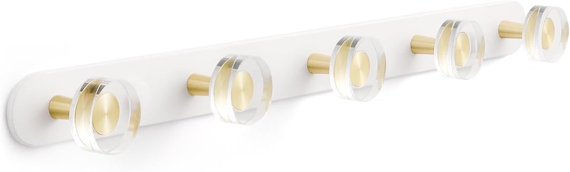 1 Pack Crystal Coat Rack Wall Mounted White Towel Hooks for Bathrooms Wall Hooks for Hanging Robe Coat Hooks Kitchen Decorative Heavy Duty Zinc Alloy