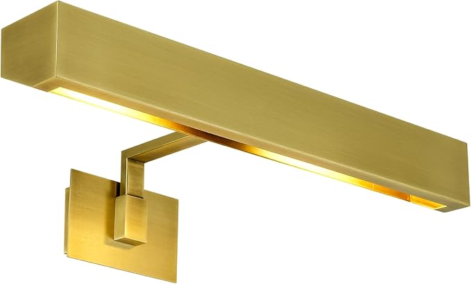 Picture Light, 18" Brass Picture Lights for Wall, Gold Art Lights Hardwired, Dimmable Gallery Light, 3000K Vanity Lights, Picture Frame Light for Bathroom Wall Sconces Artwork Poster Display
