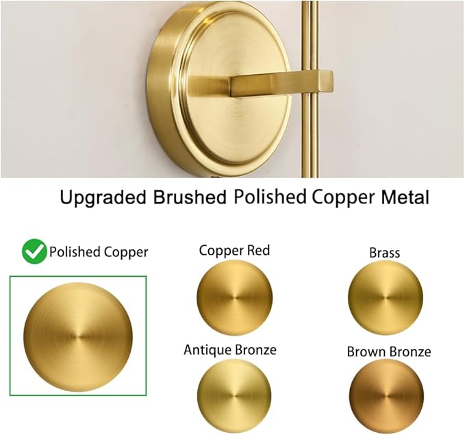 Gold Wall Sconces Set of 2, Modern Bathroom Sconces Wall Lighting with Opal White Glass, Vanity Light Fixtures for Bathroom, Brushed Brass Wall Mount Lights for Living Room Bedroom Hallway, Hardwired