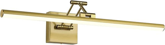 Joossnwell Hard-Wired Picture Light for Wall Brass Art Lighting Dimmable Gallery Light 23.39 inch Picture Frame Light with Adjustable Swing Arm for Painting Library Display Artwork Museum Warm White