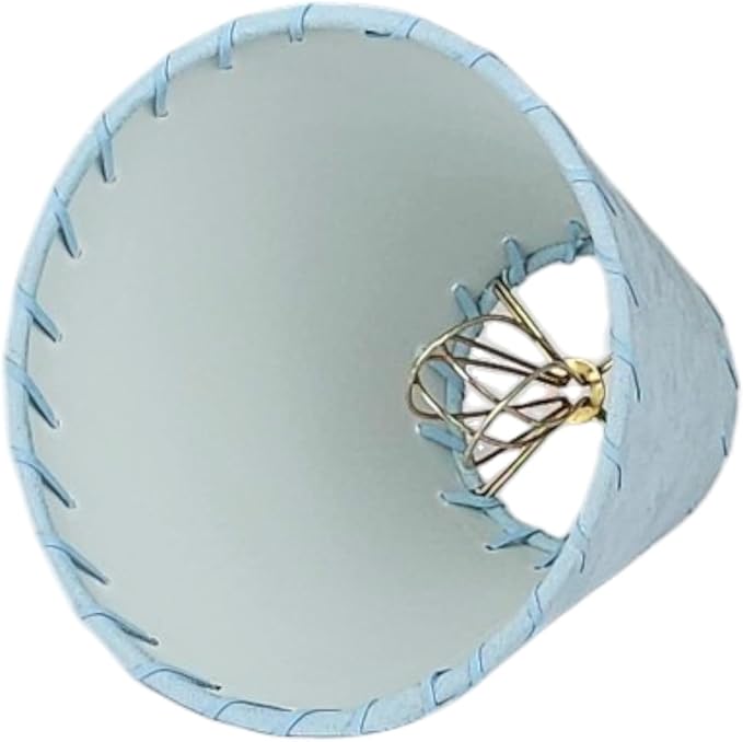 Royal Designs, Inc. CS-1121-5BLU Faux Leather Empire Chandelier Shade with Whipstitch Trim, 3 x 5 x 4.5, Blue