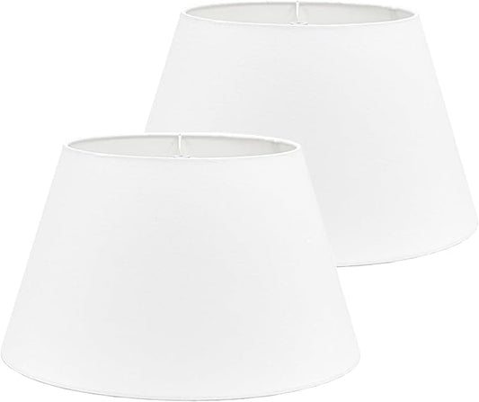 Lamp Shades Set of 2, Empire Lamp Shade 11.5"Top x 17.9" Botton x 10.5"Height Round Lampshade, Linen Lampshade Drum Lamp Shades (2, Round-11.5"Top x 17.9"Botton x 10.5"Height)