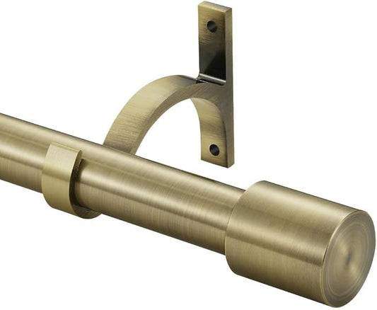 Antique Bronze Curtain Rods, 28-121" Splicing & Adjustable, Telescoping with Cap Finials