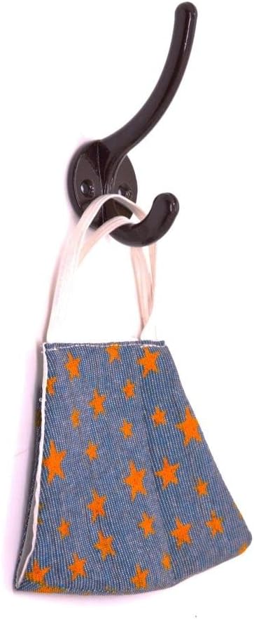 Multipurpose Hooks, Used to Hang Clothes, Bags, Coats, Curtain Hold Backs, Keys, Brown Colour, Material - Aluminium, Screws and Wallplugs Included, Pack of 10 Pieces