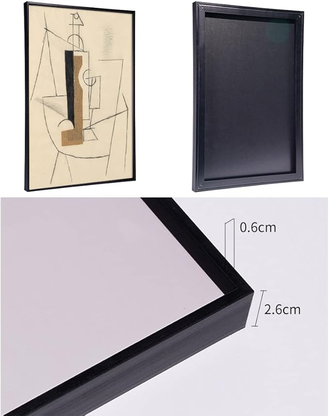 FCHUI Framed Wall Art, Boho Wall Art Set of 3, Mid Century Modern Decor 16" x 24", Minimalist Black Beige Neutral Abstract Portrait Canvas Prints Wall Decor for Bedroom Living Room Bathroom…