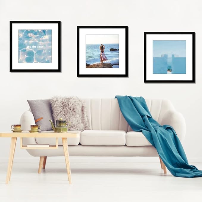 VNVNK 20x20 Frame Black, Perfect for 20x20 Inch Picture without Mat or 16x16 Inch Picture with Mat, Home Wall Decor Picture Frame-1 PCS