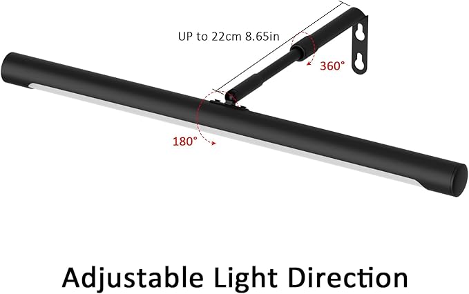 Picture Lights for Paintings Plug in, 16" Adjustable LED Picture Light Art Light with Timer, Remote Control Gallery Painting Wall Light for Picture Display Frame Dartboard Art Work (Black)