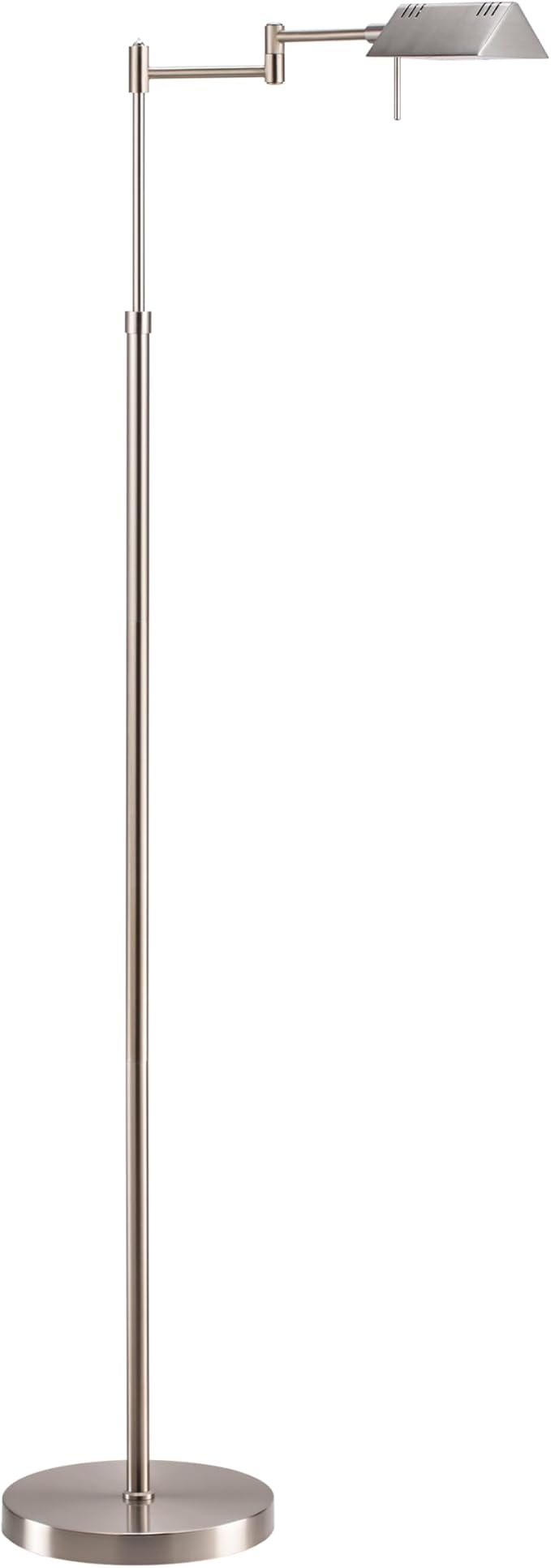O’Bright Dimmable LED Pharmacy Floor Lamp, 12W LED, Full Range Dimming, 360 Degree Swing Arms, Adjustable Heights, Standing Lamp for Reading, Sewing, and Craft, ETL Listed, Brushed Nickel