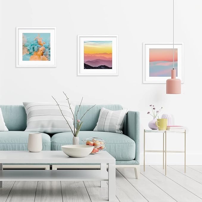 VNVNK 15x15 Frame White, Perfect for 15x15 Inch Picture without Mat or 11x11 Inch Picture with Mat, Home Wall Decor Picture Frame-1 PCS