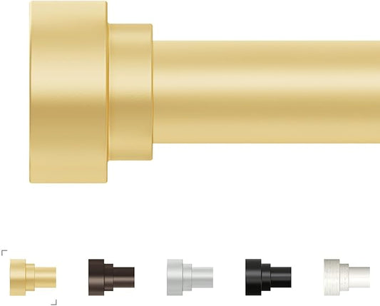 Extra Long Curtain Rods 120 to 170 Inch(10-14ft),1Inch Gold Adjustable Extra Long Curtain Rod,Heavy Duty,Decorative Window Curtains Rods for Bedroom,120-170