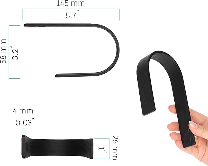 Wood Curtain Holdbacks - Set of 2 Black Modern Farmhouse Holdback for Drapes, Hooks for Walls, Curtains Tiebacks Wall Mount, Wooden Curtain Pullbacks Hook, Drapery Holders, Home Decor