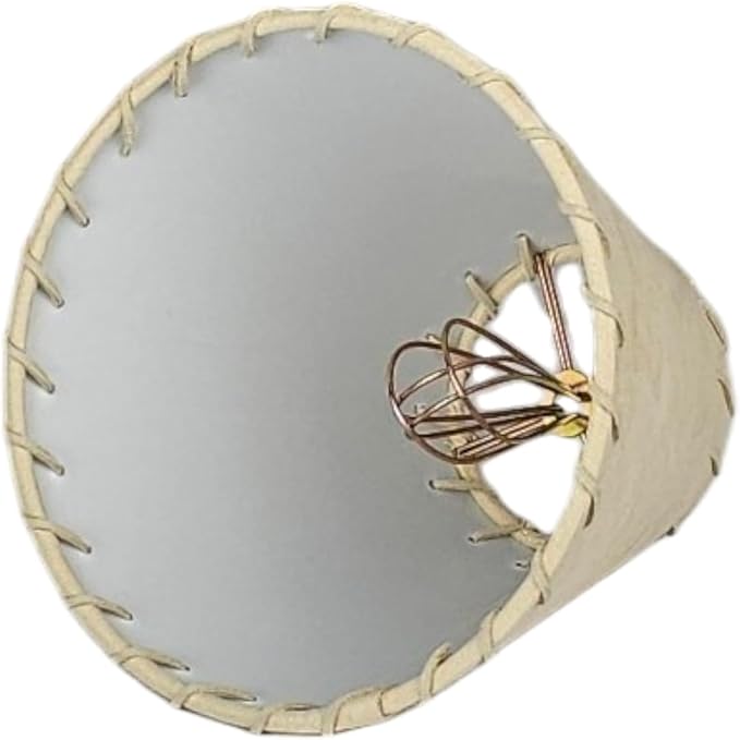 Royal Designs, Inc. CS-1115-5BG-6 Faux Leather Empire Chandelier Shade with Whipstitch Trim, 3 x 5 x 4.5, Beige, 6-Pack