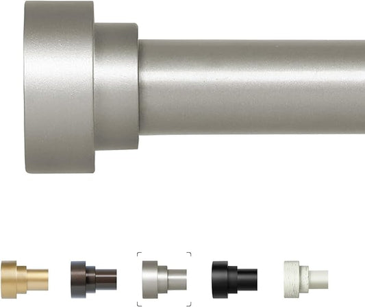 HEI! DEAR Silver Curtain Rods 72 to 144 Inch(6-12FT),1 Inch Long Curtain Rod,Adjustable Heavy Duty Curtain Rods,Modern Decorative Drapery Rods,Telescoping Window Single Curtains Rods 36-150",Silver