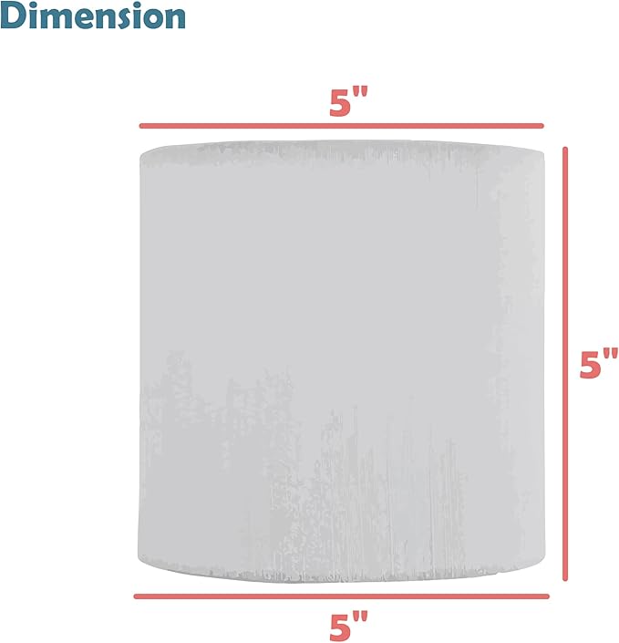 Aspen Creative 31001A, Drum Clip-On Chandelier Lamp Shade, Crème, 5" Top x 5" Bottom x 5" Slant Height, Set of 1