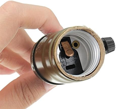 Single Vintage Bulb Cord Edison Socket lamp Plug Pendant Light with Dimmer,ZHMA Industrial DIY Lamp Holder E26/27 Base,4.5M(14.8FT) Twisted Black Cloth Cord Hanging Light Fixture(with Swith and Plug)