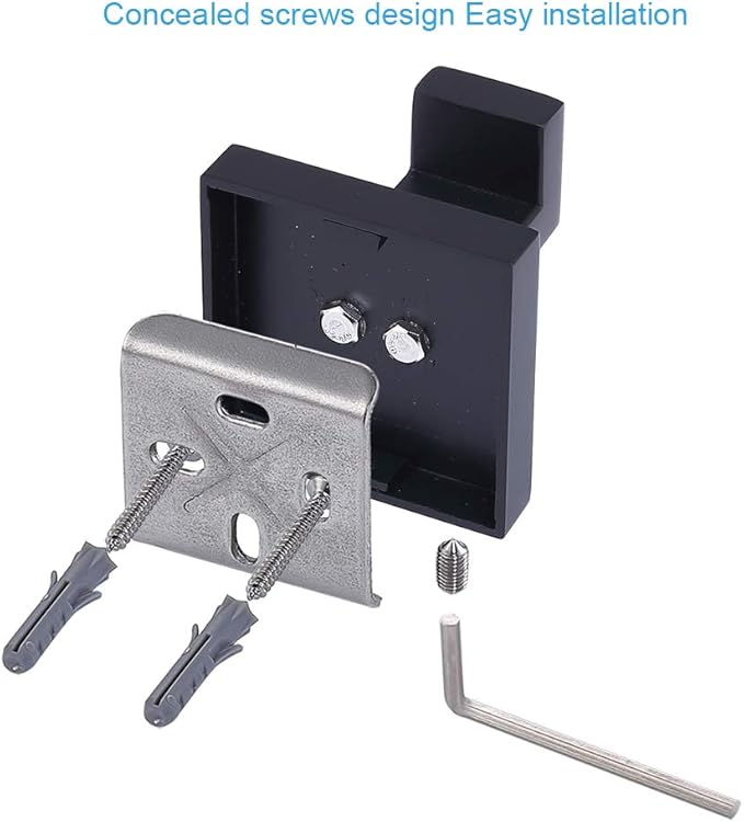 TASTOS Bath Towel Hooks Matte Black, 2 Pack Stainless Steel Robe Coat and Clothes Hook, Heavy Duty Wall Hook for Bathroom & Kitchen, Modern Square Style Wall Mounted (Black)