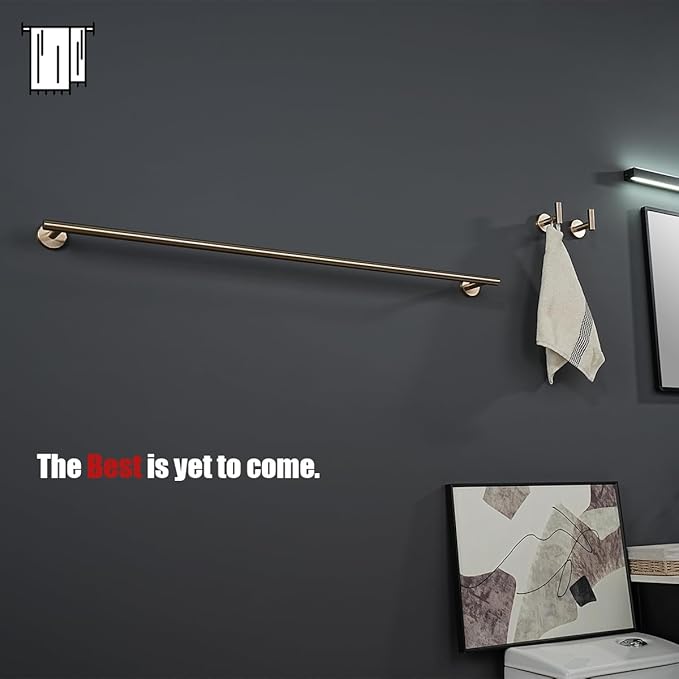 JQK Champagne Bronze Bath Towel Bar, 39 Inch 304 Stainless Steel Thicken 1mm Towel Rack Bathroom, Towel Holder Wall Mount, Useable Length 36 Inch, TB110L36-CB