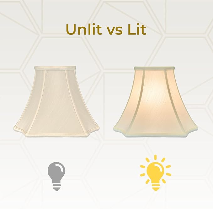 Royal Designs Square Inverted Cut Corner Basic Lamp Shade, Beige, 8 x 18 x 13