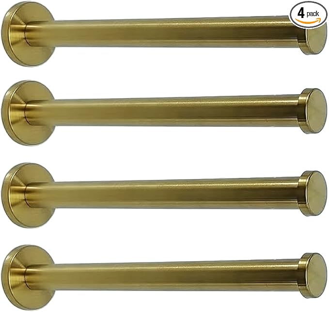 Golden Brushed Stainless Steel Single Heavy Duty Wall Mount Hook, Bath Towel Hooks, Robe Hooks, Coat Hanger, 4 PCS (8 inch)