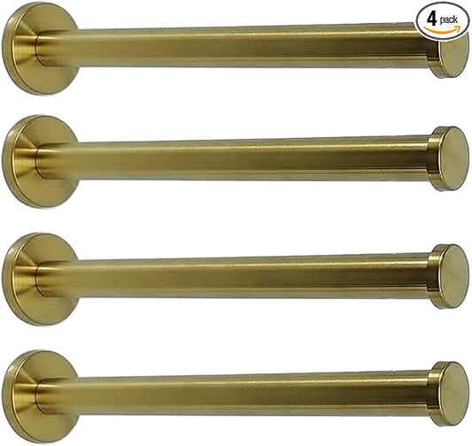 Golden Brushed Stainless Steel Single Heavy Duty Wall Mount Hook, Bath Towel Hooks, Robe Hooks, Coat Hanger, 4 PCS (8 inch)