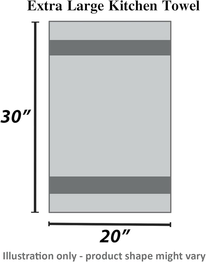 Urban Villa Christmas Kitchen Towels Grey Snowflake Print Premium Quality 100% Cotton Dish Towels Mitered Corners Over Sized 20X30 Inches Set of 6 Highly Absorbent Kitchen Towels with Hanging Loop