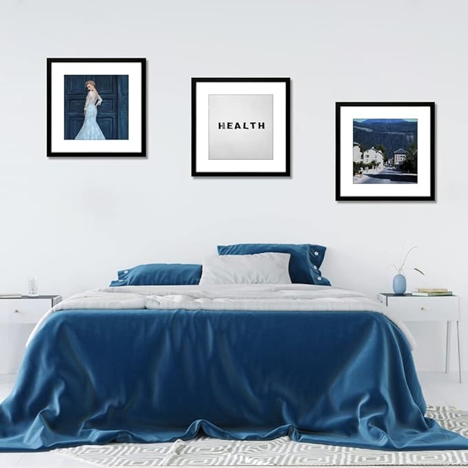 VNVNK 24x24 Frame Black, Perfect for 24x24 Inch Picture without Mat or 20x20 Inch Picture with Mat, Home Wall Decor Picture Frame-1 PCS