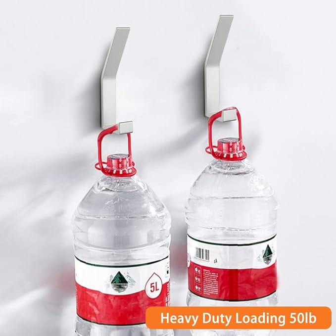 Coat Rack Hooks Wall Mounted, Silver 2Packs, Bath Towel Rope Hooks for Kitchen, Door, Cabinet, Bathroom, Foyers, Hallways, and Bedrooms