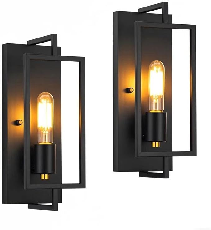 1-Light Black Wall Sconce,Metal Wall Sconce Light Fixtures,Ceramic E26 Base,Modern Indoor Lighting Hardwired【Bulb Included】