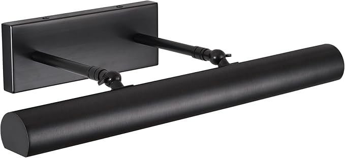 Matte Black Picture Lights for Wall, 18" Linear Picture Light Hardwired, 3-Light Bronze Art Light, Warm White 2700k Dimmable Gallery Light, 270° Picture Frame Lights for Bathroom, Living Room, Hallway