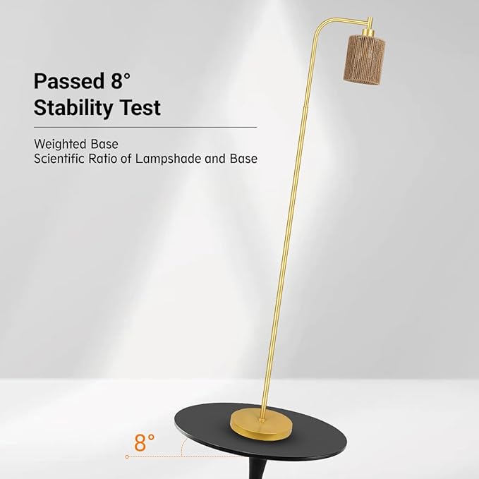 BoostArea Industrial Floor Lamp, Standing Lamp with Lampshade, 6W LED Bulb Included, Modern Floor Lamp with Foot Switch, Bright LED Lamp for Living Room and Bedroom, Office