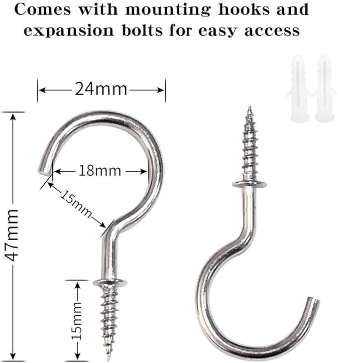 BEL AVENIR Curtain Rope Tiebacks, Drapery Rope Holdbacks with 4 Metal Screw Hooks (Beige, 4pack)