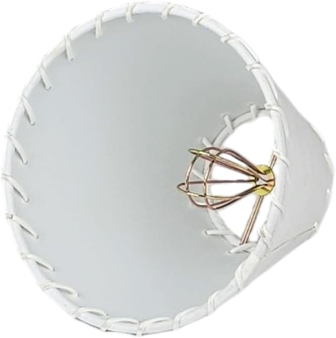 Royal Designs, Inc. CS-1111-5WH-6 Faux Leather Empire Chandelier Shade with Whipstitch Trim, 3 x 5 x 4.5, White, 6-Pack
