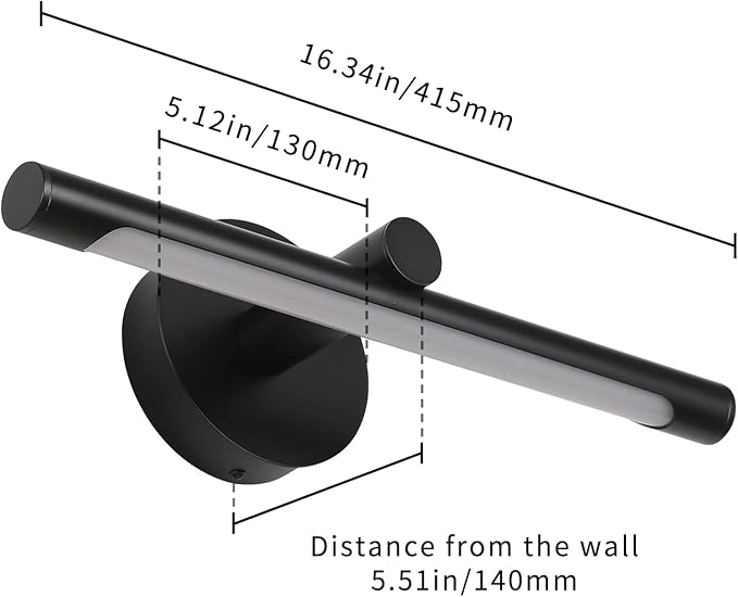 JUSHENG Black Picture Light Hardwired 16.54'' Inch, Modern Picture Lights for Paintings LED Wall Art Light Gallery Display Light Artwork Lighting 7W 3000K Warm White