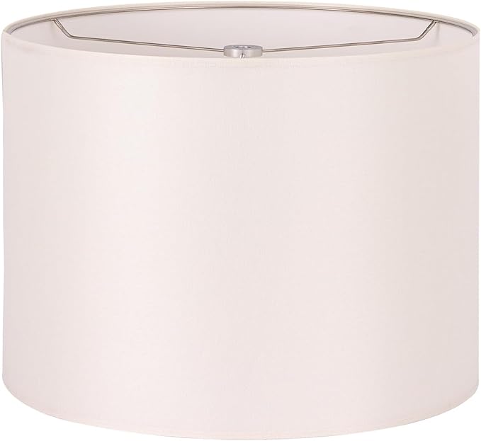Wellmet 18"x18"x12" Assembly Required Lampshades for Table Lamp,Bedside Lamp,Floor Lamp,Fabric Drum Lamp Shades Classic Modern Style,Spider Fitter,Cream White