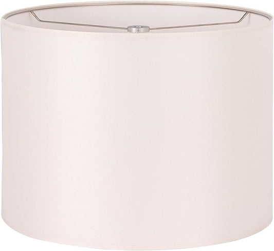 Wellmet 18"x18"x12" Assembly Required Lampshades for Table Lamp,Bedside Lamp,Floor Lamp,Fabric Drum Lamp Shades Classic Modern Style,Spider Fitter,Cream White