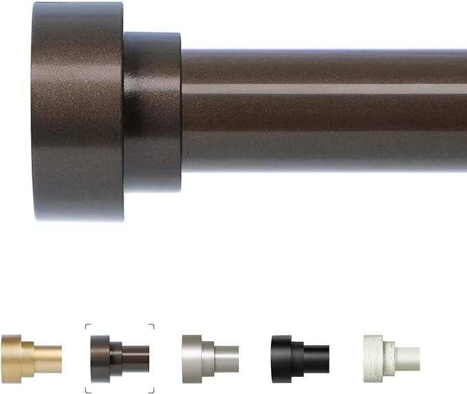 HEI! DEAR Bronze Curtain Rods 18 to 60 Inch(1.5-5ft),1 Inch Heavy Duty Curtain Rods,Adjustable Curtain Rod Set,Modern Decorative Drapery Rods,Telescoping Window Curtains Rods 18-60",Antique Bronze