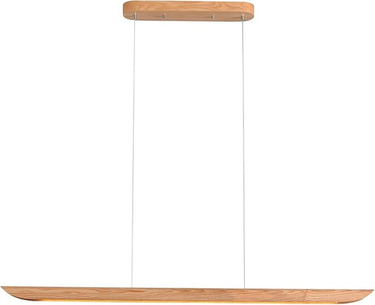 47" Wood Linear Pendant Light LED Pendant Lights Dimmable Pool Table Island Lights Modern Linear Chandeliers for Dining Room Kitchen Ceiling Pendant Lamp for Kitchen Island Pool Table Natural