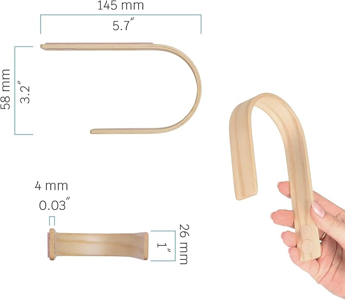 Wood Curtain Holdbacks - Set of 2 Modern Farmhouse Holdback for Drapes, Hooks for Walls, Curtains Tiebacks Wall Mount, Wooden Curtain Pullbacks Hook, Drapery Holders, Home Decor