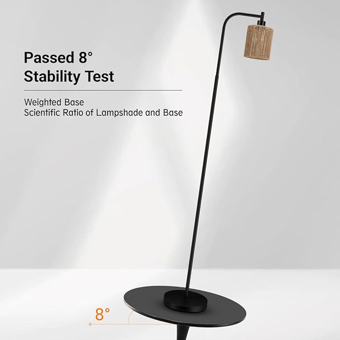 BoostArea Industrial Floor Lamp, Standing Lamp with Lampshade, 6W LED Bulb Included, Modern Floor Lamp with Foot Switch, Bright LED Lamp for Living Room and Bedroom, Office