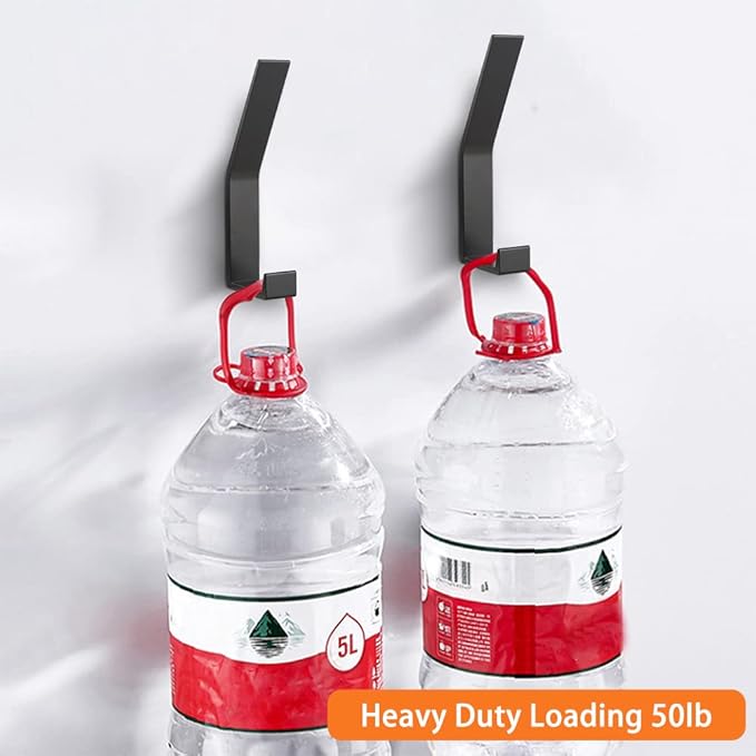 Coat Rack Hooks Wall Mounted, Black 4Packs, Bath Towel Rope Hooks for Kitchen, Door, Cabinet, Bathroom, Foyers, Hallways, and Bedrooms