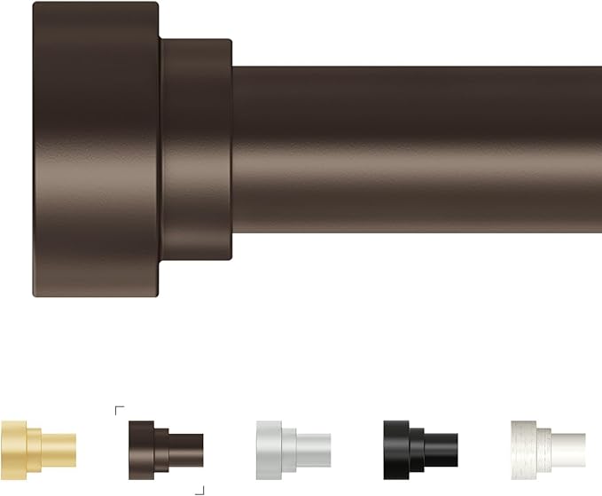 Extra Long Curtain Rods 120 to 240 Inch(10-20ft),1Inch Bronze Adjustable Extra Long Curtain Rod,Heavy Duty Decorative Window Curtains Rod for Bedroom,Long Curtain Rods 120-240