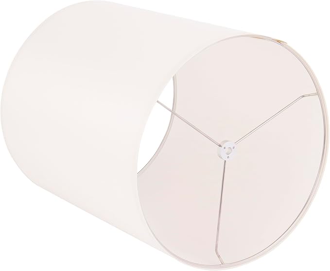 Wellmet CreamWhite 14"x14"x17" inches Lampshade, Required Assembly for Table Lamp, Bedside Lamp, Floor Lamp, Fabric Drum Lampshade Classic Modern Style, Metal Spider Fitter