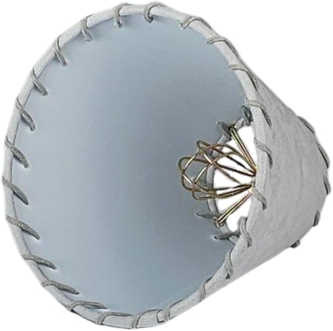 Royal Designs, Inc. CS-1117-5GR Faux Leather Empire Chandelier Shade with Whipstitch Trim, 3 x 5 x 4.5, Gray