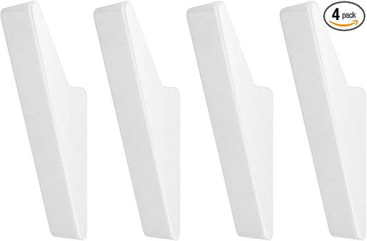 Noubtou Heavy Duty Adhesive Hooks - No Drill Aluminum Alloy Wall Hooks for Bathroom, Kitchen, Tile & Glass, Waterproof Rustproof Bath Towel Hooks, Coats/Hats/Bags (4Pack)