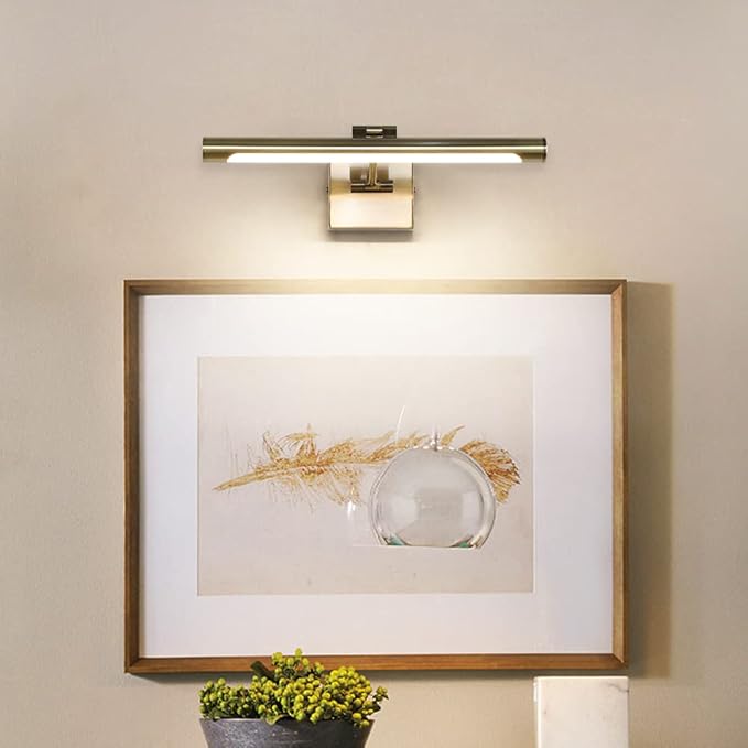 Joosenhouse LED Picture Lights for Paintings Bronze Finish 16.53" Long Swing Arm Display Wall Art Light 9W Gallery Hallway Lighting Over Pictures,Hardwired Connection 3000K,Non-Dimmable