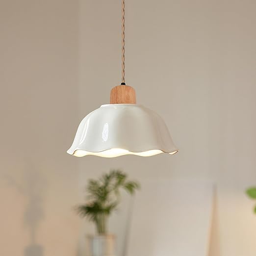 Arturesthome 16.4FT- Wood Pendant Light Cord Kit with Dimmable Switch,Vintage Industrial Hanging Plug in Lamp Cord with Twisted Nylon Rope Socket E26 E27 for Farmhouse Lamp Cable Retro DIY